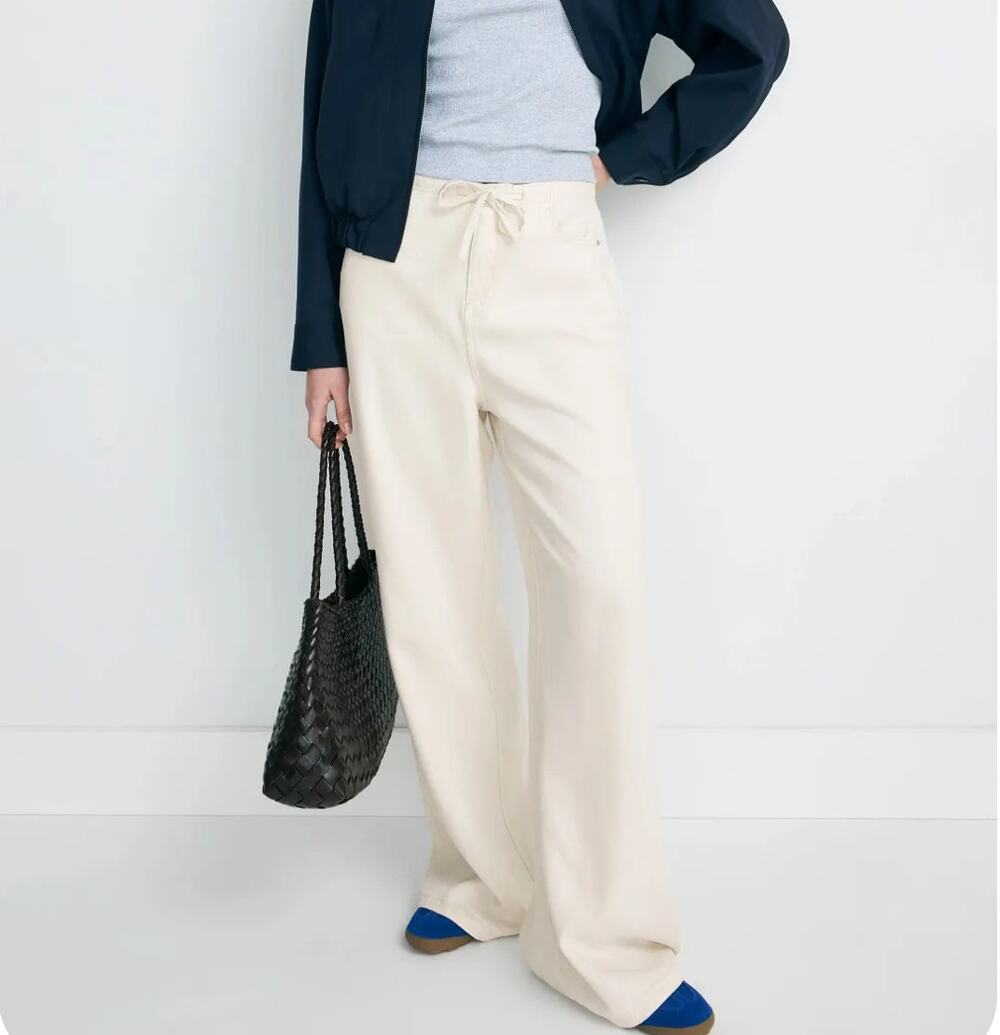 Splendid White Wide Leg Cargo Denim SMALL Vacation Low Waist Baggy $168 Flaw